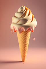 Vanilla Icecream in a Cone, Generative ai
