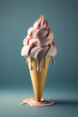 Vanilla Icecream in a Cone, Generative ai