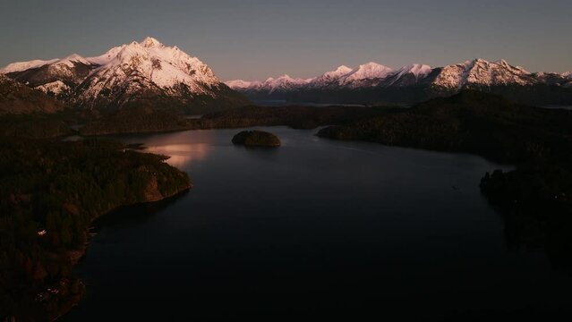 Andes Mountain Range And Nahuel Huapi Lake