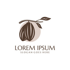 Vector Cocoa Flat Logo Template with White Background