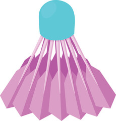 shuttlecock, badminton element, vector isolated