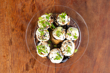 sushi rolls with cucumber and wasabi