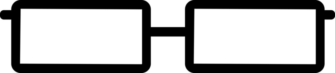 Obraz premium Rectangular glasses icon. Retro reading accessory symbol