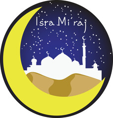 eid mubarak greeting. Isra vector. Isra Miraj vector

