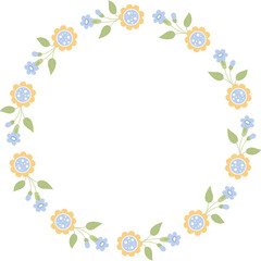 Obraz premium floral frame with yellow-blue flowers