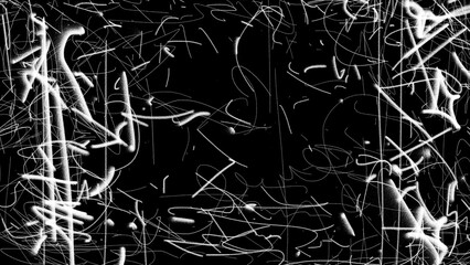 Thin white and bold splash lines on a black background.