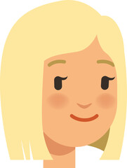 Cute blonde young woman avatar. Female head portrait