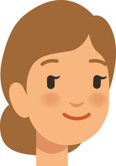 Young female portrait. Brown hair woman head