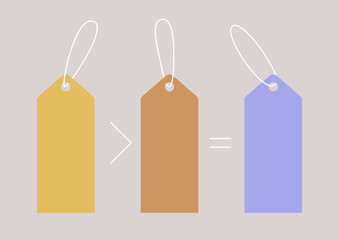 Comparing prices of different competitors, market research, price tags set