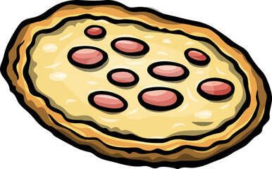 Pizza cartoon funny illustration