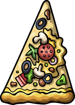Pizza cartoon funny illustration