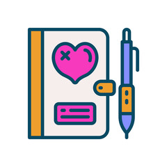love diary icon for your website, mobile, presentation, and logo design.