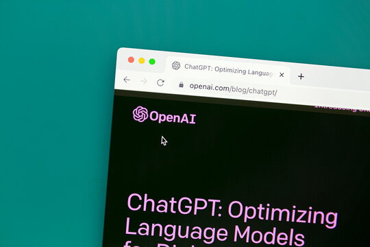 Ostersund, Sweden - Jan 26, 2023: OpenAI ChatGPT website on a computer screen. ChatGPT is a chatbot launched by OpenAI.