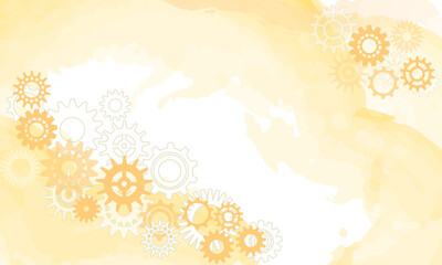 Vector watercolor background with gears
