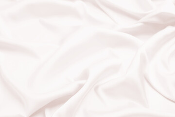 Fototapeta na wymiar Delicate white silk fabric as background, closeup