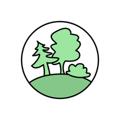 Forest logo. International Day of Forests. Greenery and ecology.