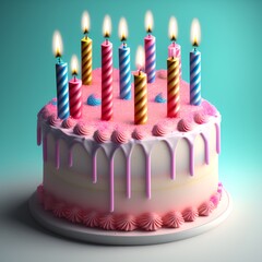 Birthday Cake, Generative AI Illustration