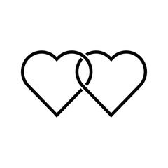 Romantic Heart Icon vector flat design on white background
