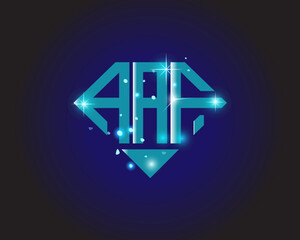 AAF Logo letter monogram with diamond shape design template.

