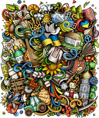 Obraz premium Ukraine detailed cartoon illustration