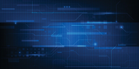 Vector illustrations of Digital blueprint grid line circuit futuristic digital innovation and technology concept.