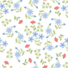 Floral  seamless pattern. Scattered flowers