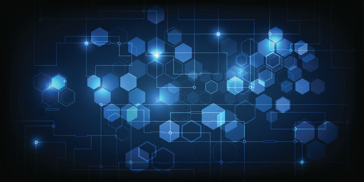 Vector illustrations of futuristic blue hi-tech element with grid line and circuit for advertising layout and game development artwork.Future technology and innovation concepts.