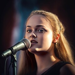 A woman singing folk's song - generative ai