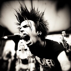 A punk singer on stage - generative ai