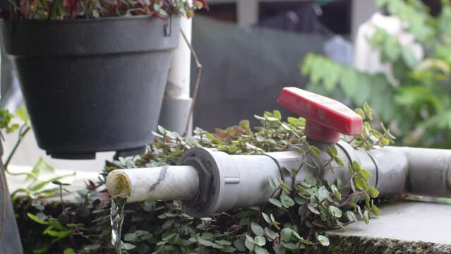 someone turned off the running water pipe faucet