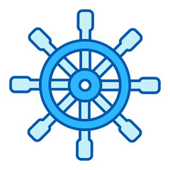 Obraz premium Steering wheel of a ship - icon, illustration on white background, similar style