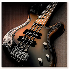 a guitar on a table - Generative AI