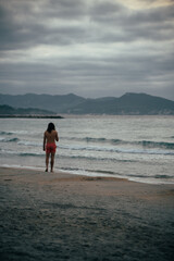 person walking on the beach