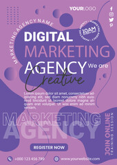 marketing agency poster in vector template