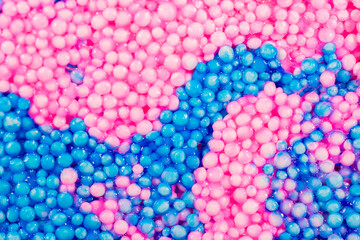 Slime with balls as background and texture. Slime balls. Pool with balls for fun and children's games.