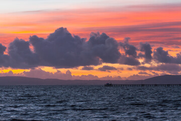 sunset over the ocean