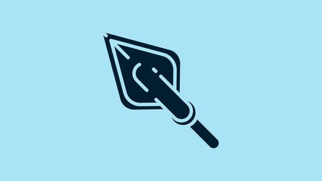 Blue Hipster arrow tip icon isolated on blue background. 4K Video motion graphic animation