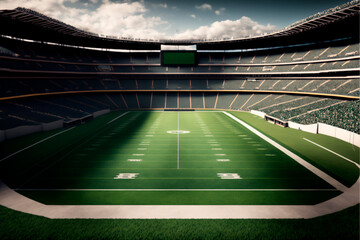 American Football stadium background. AI Generative Content