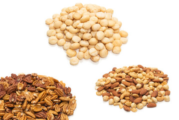 Pecan-nut isolated on white background.