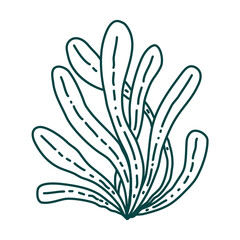 Hand drawn floral composition. Doodle leaves. Vector art. Botanical element for decoration.