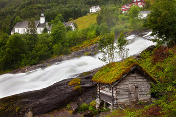Fototapeta na wymiar Amazing and Beautiful Showcase of Nature in Norway and Norwegian Landscapes. Europe Polar, Outdoors, Nature, Travel, Adventures.