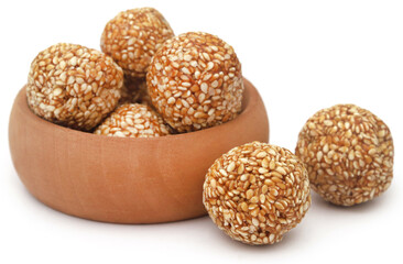 Sesame caramel laddu