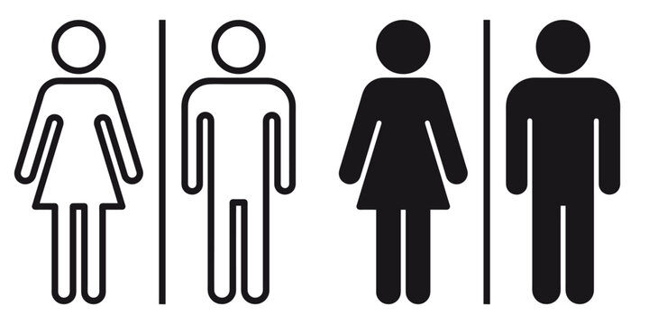 ofvs311 OutlineFilledVectorSign ofvs - toilet vector icon . wc - woman man sign . restroom . isolated transparent . black outline and filled version . AI 10 / EPS 10 / PNG . g11651