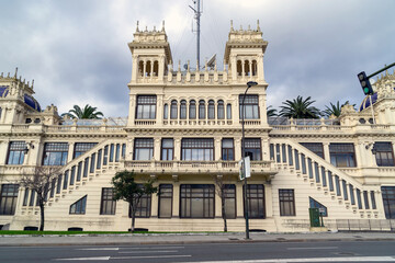 Vista parcial del edificio La Terraza (1921-1922). A Coruña, Galicia, España. 
