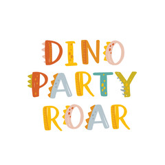 Cute dinosaur hand drawn lettering. Love Adventure. Dino party flat vector typography. Isolated scandinavian cartoon illustration for kids, book, t-shirts, banner, card, logo.