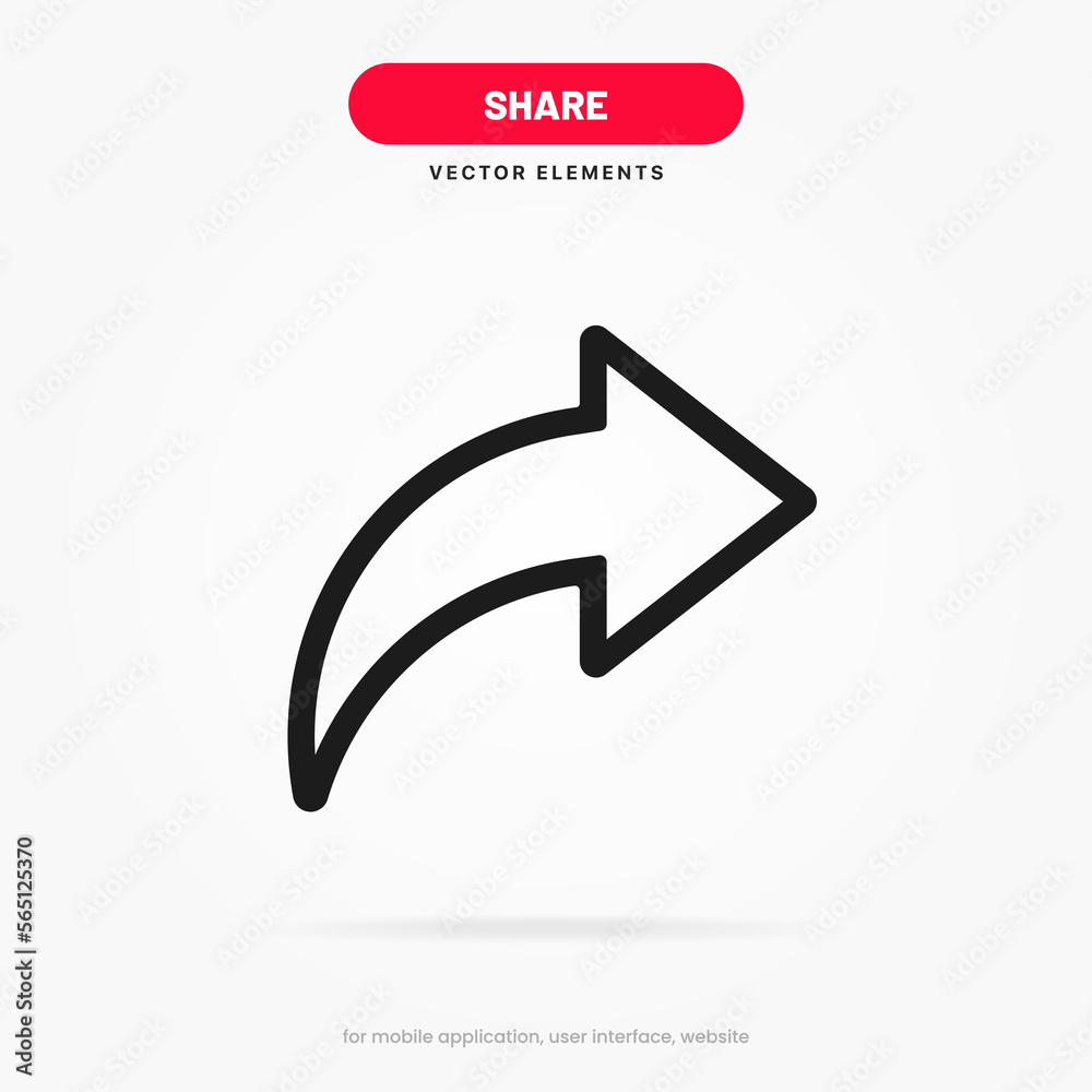 Fototapete Share vector icon, add to cloud symbol. Load sign. Share, sharing, transfer icon for UI UX website mobile app operation system.