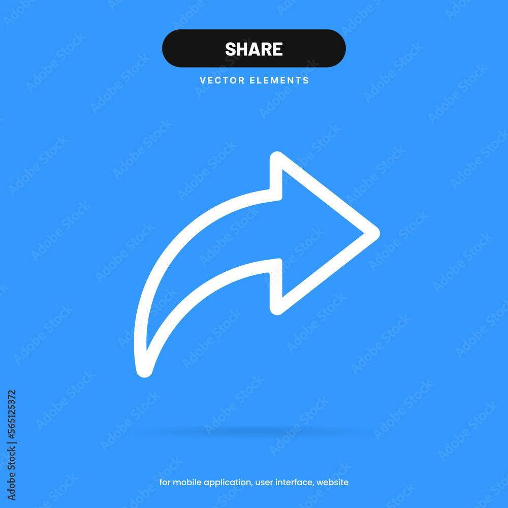 Fototapete Share vector icon, add to cloud symbol. Load sign. Share, sharing, transfer icon for UI UX website mobile app operation system.