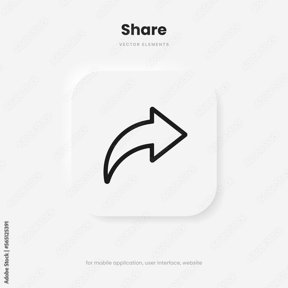 Leinwandbilder Share vector icon, add to cloud symbol. Load sign. Share, sharing, transfer icon for UI UX website mobile app operation system.