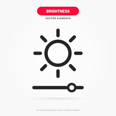 Contrast icon, brightness icon, adjust sign icon on white background for UI UX website mobile app