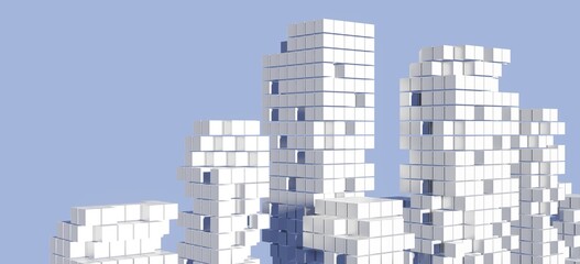 Cityscape background futuristic buildings 3d render